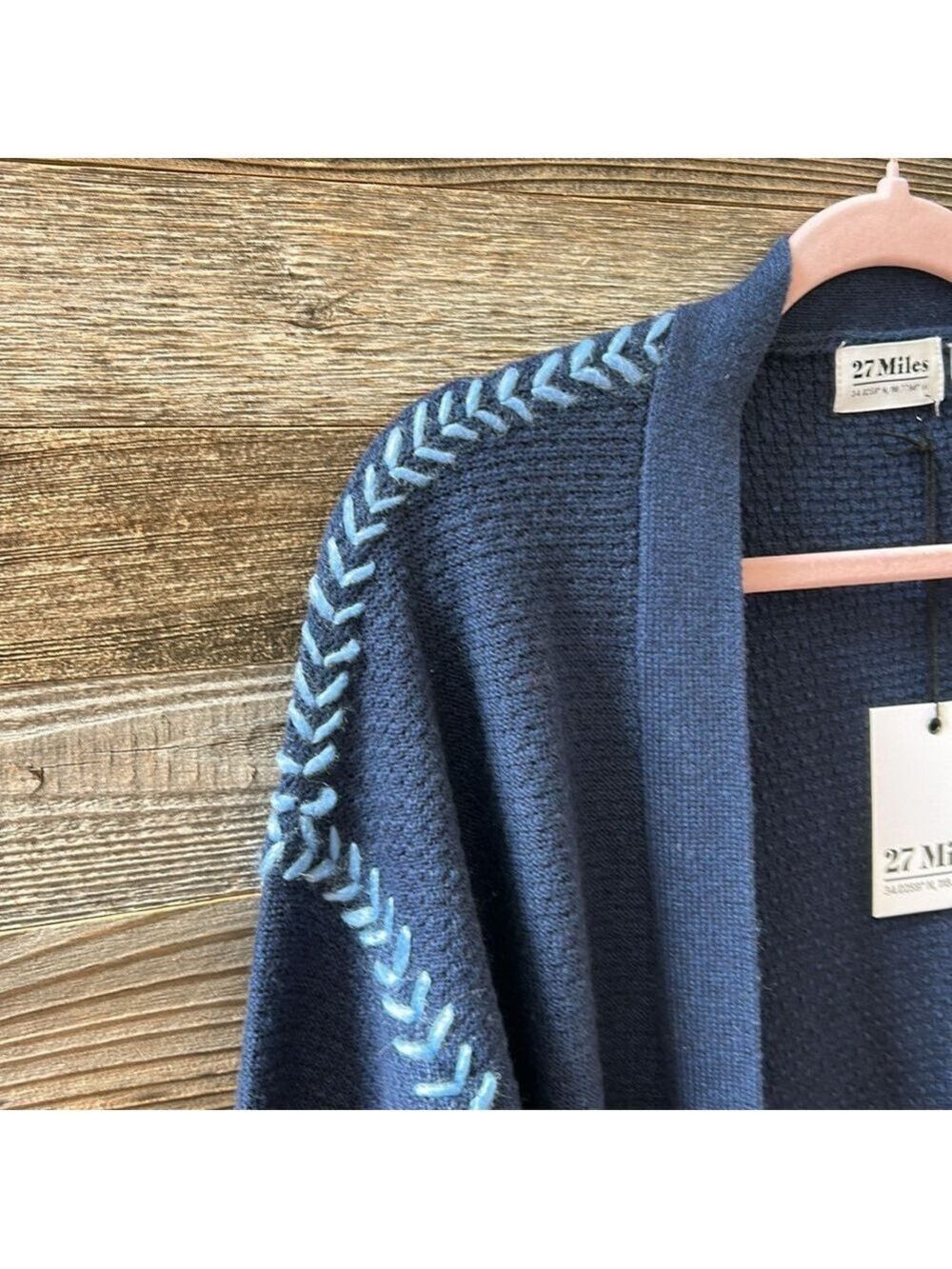 NWT 27 Miles Malibu Luana Navy Front Pocket Cardigan Size XS. - Picture 2 of 10